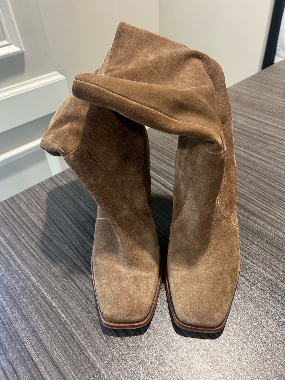 Dolce Vita Brown Suede Ankle Booties with Square Toe